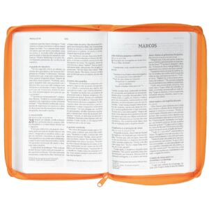 Bíblia NVI – Ele voltará – couro soft laranja, acabamento com zíper