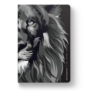Sketch e Planner – Ore, estude, desenhe (Lion Colors black & white)